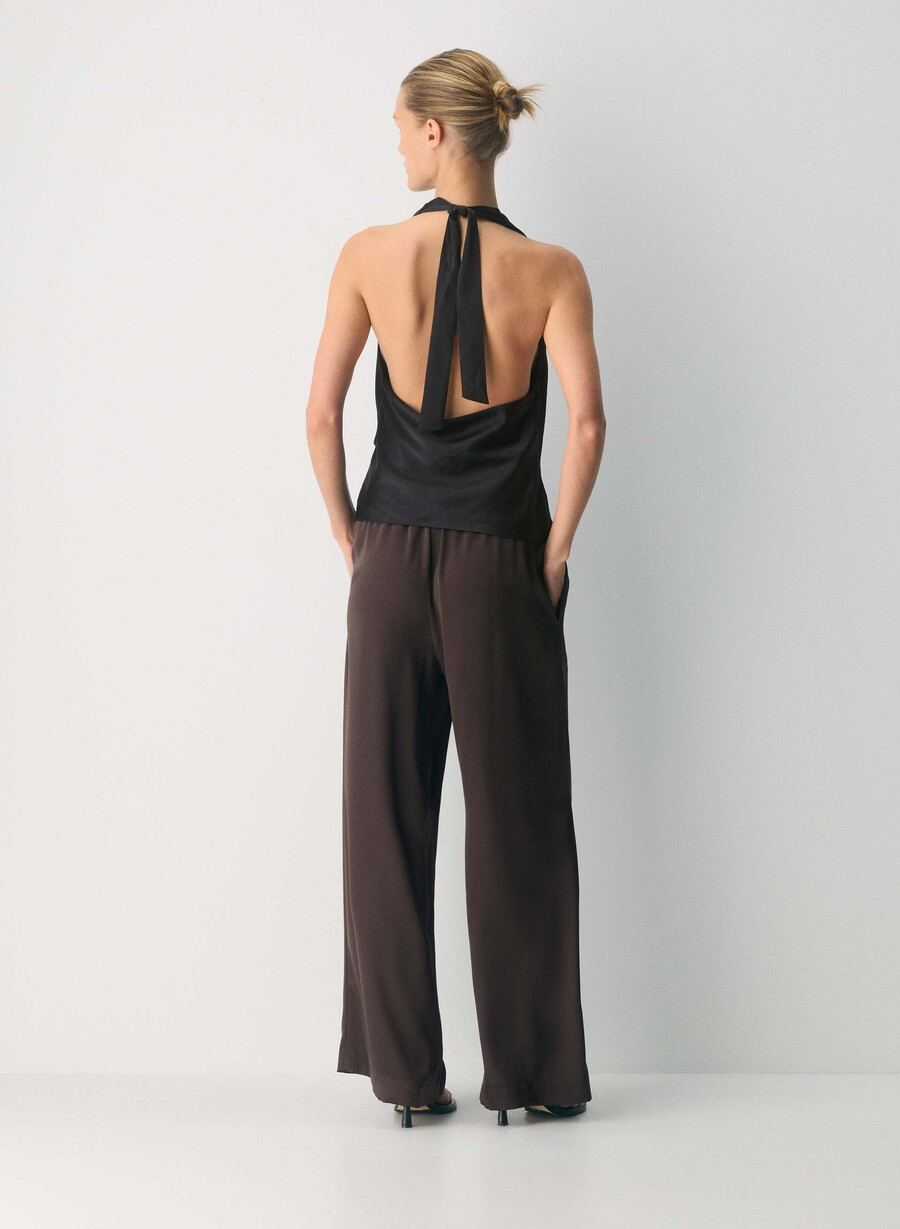 pantalonii lodge - satin maro mocha rich