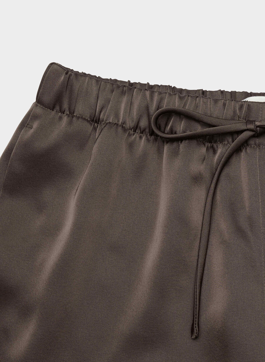 pantalonii lodge - satin maro mocha rich