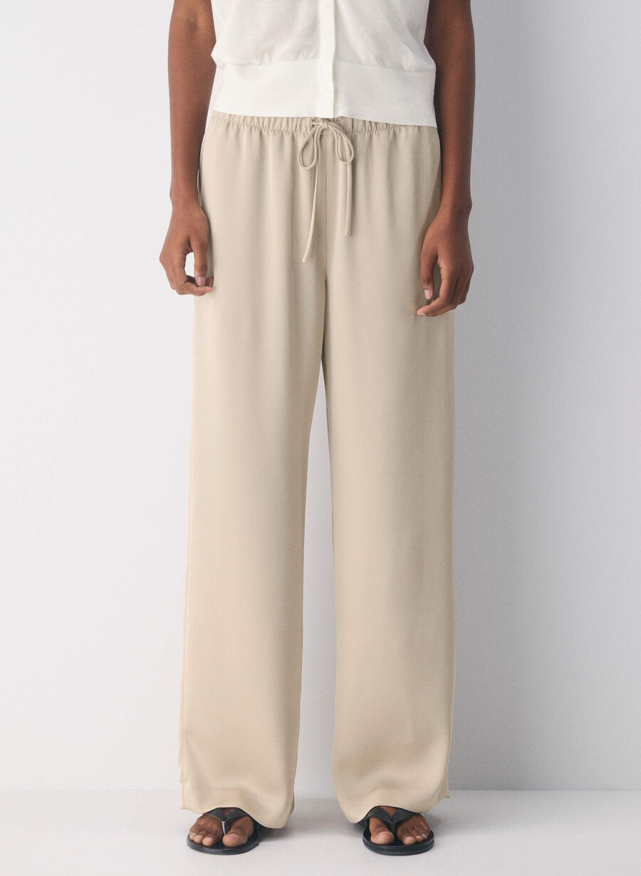 pantalonii lodge - satin marcona beige