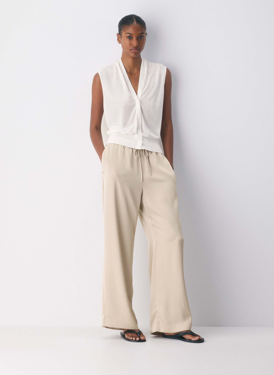 pantalonii lodge - satin marcona beige