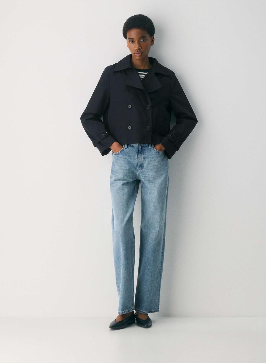 trench esquire - city twill negru