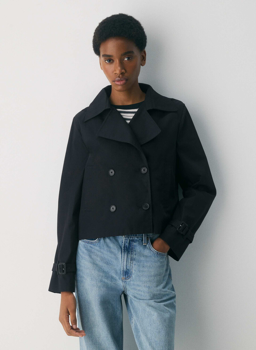 trench esquire - city twill negru