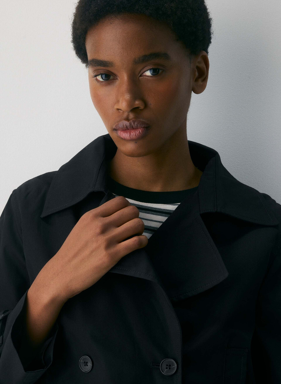 trench esquire - city twill negru