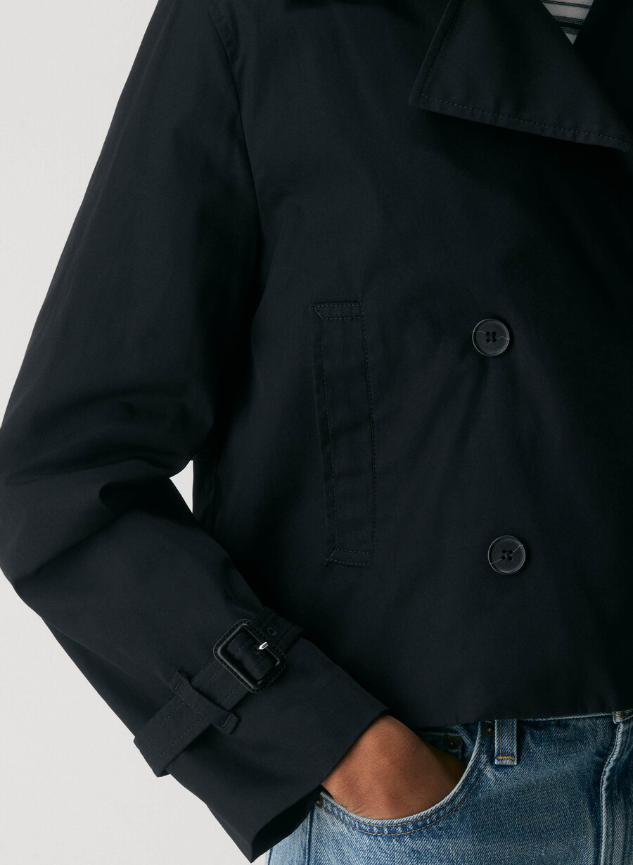 trench esquire - city twill negru