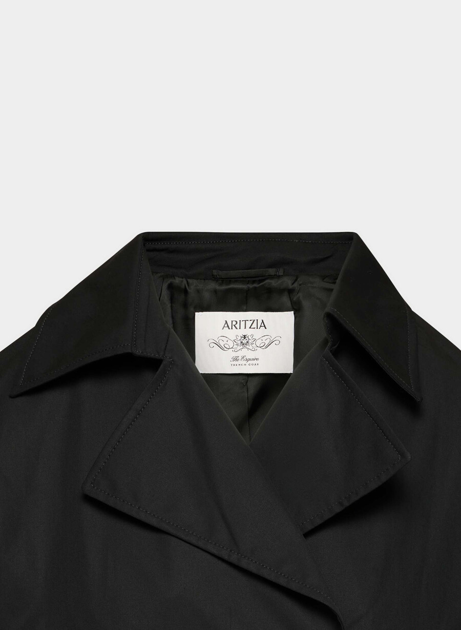 trench esquire - city twill negru