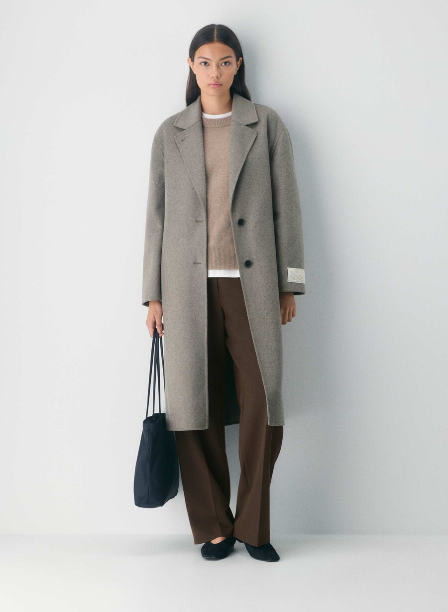 singurul palton cu două fețe - luxe rewool heather dark taupe