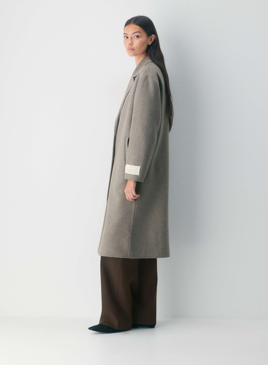 singurul palton cu două fețe - luxe rewool heather dark taupe