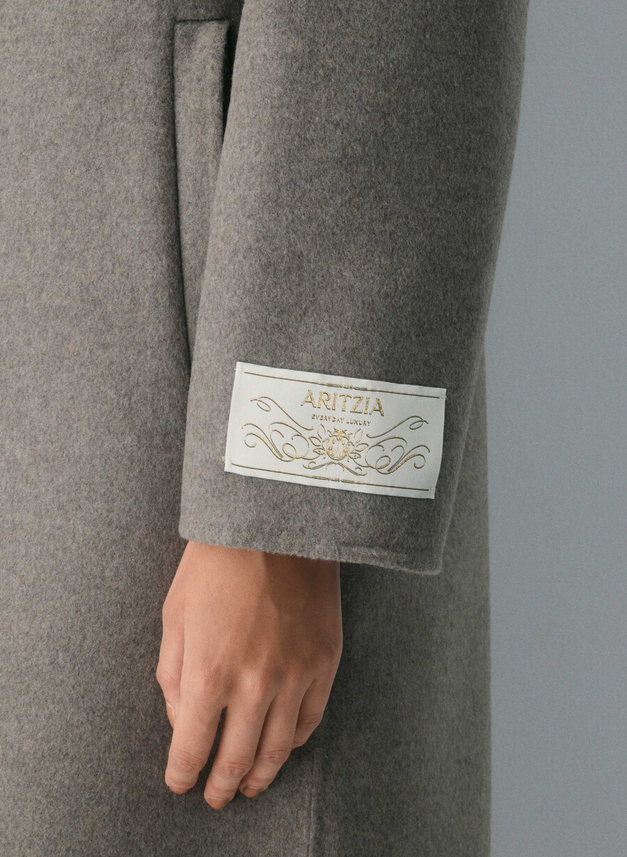 singurul palton cu două fețe - luxe rewool heather dark taupe
