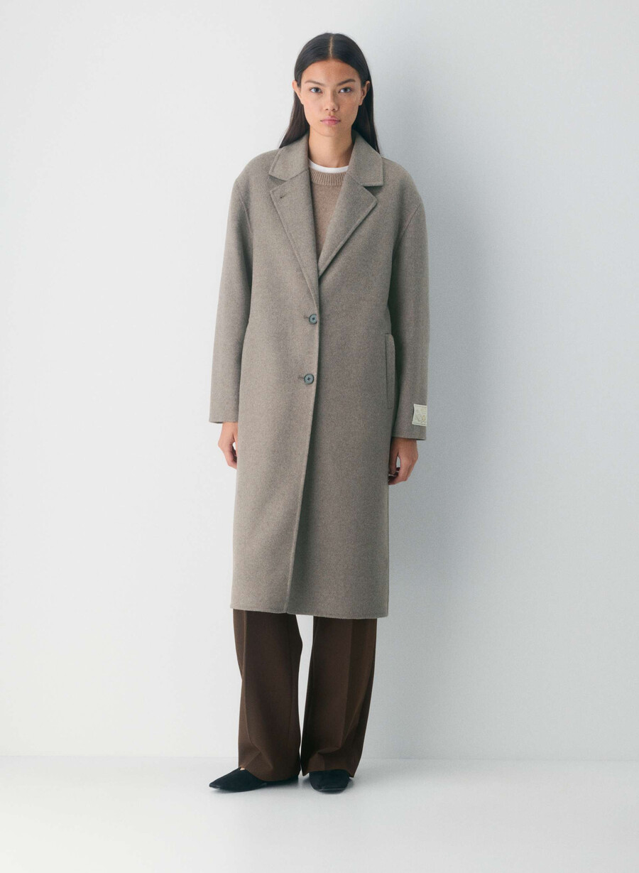 singurul palton cu două fețe - luxe rewool heather dark taupe