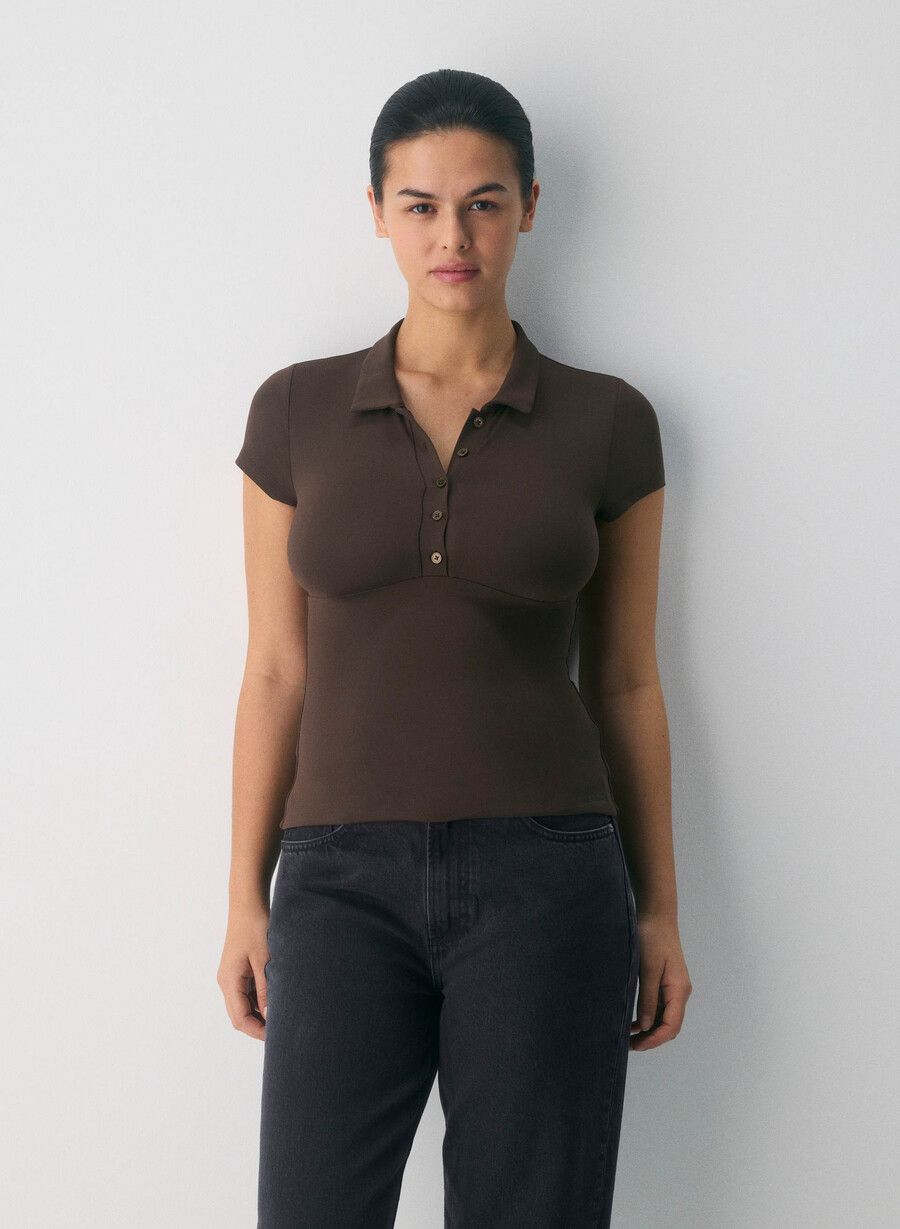 tricou polo original contour flyer maro mocha