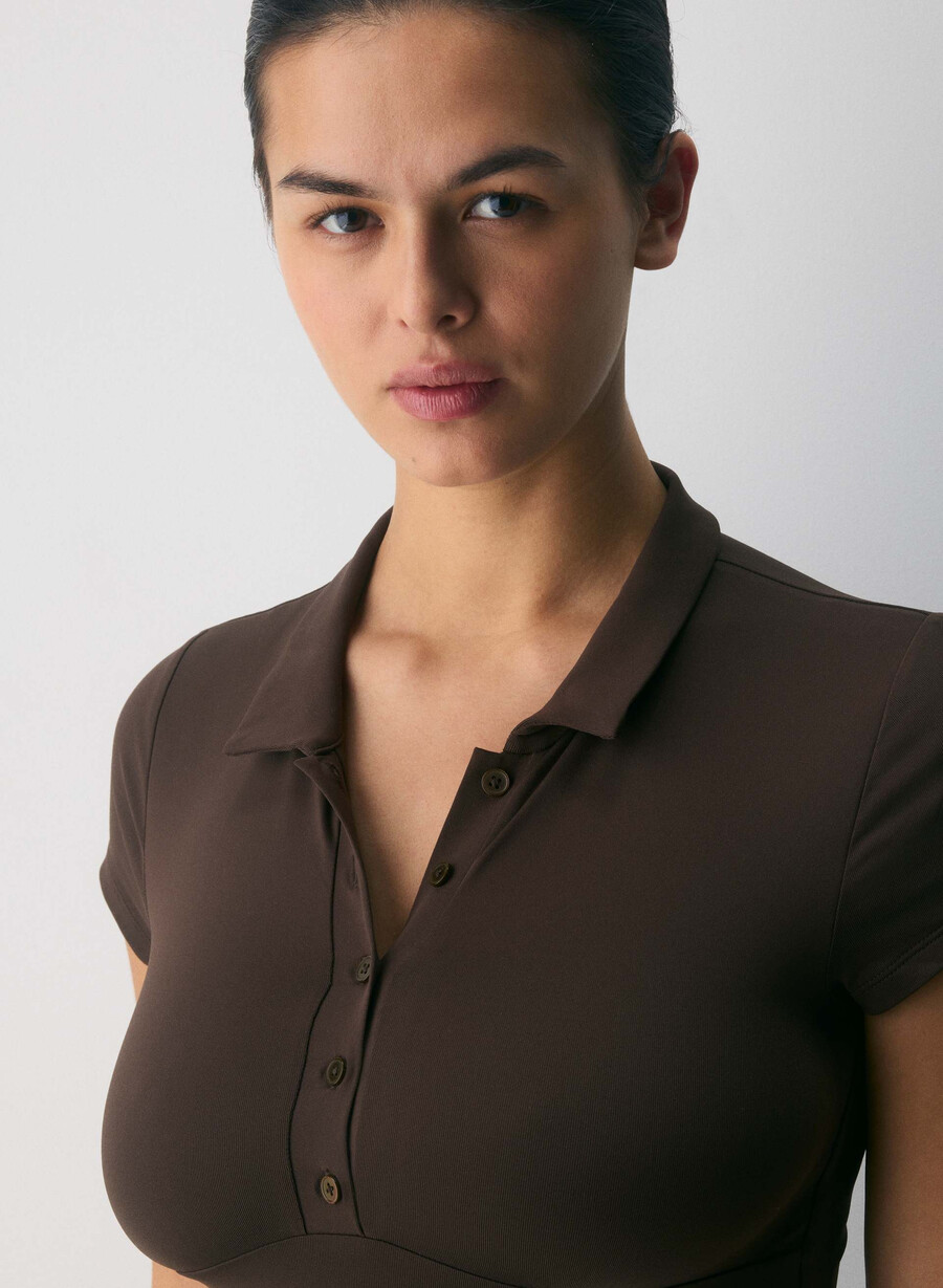 tricou polo original contour flyer maro mocha
