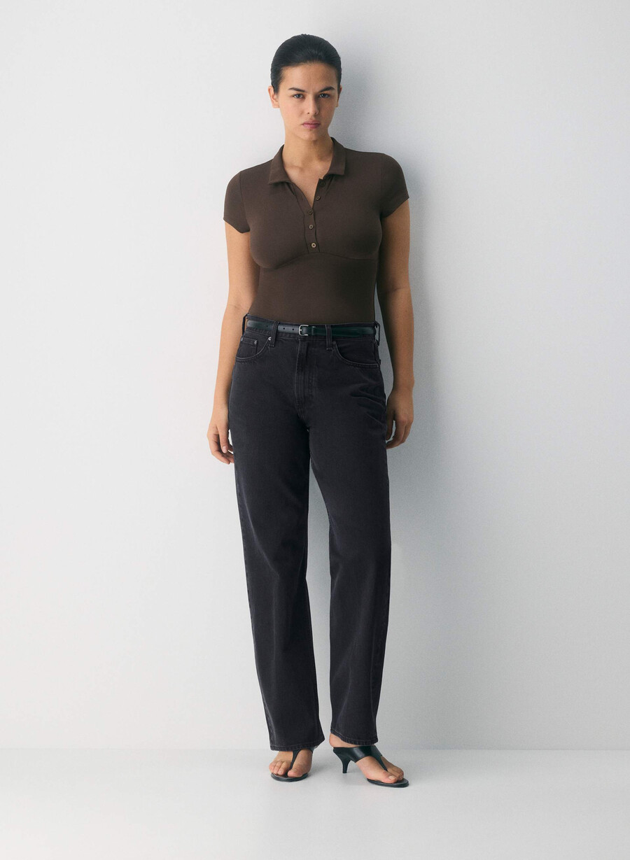 tricou polo original contour flyer maro mocha