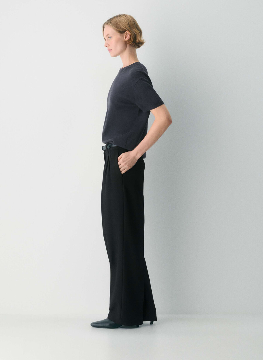 tricou bare merino wool crew bleumarin Închis