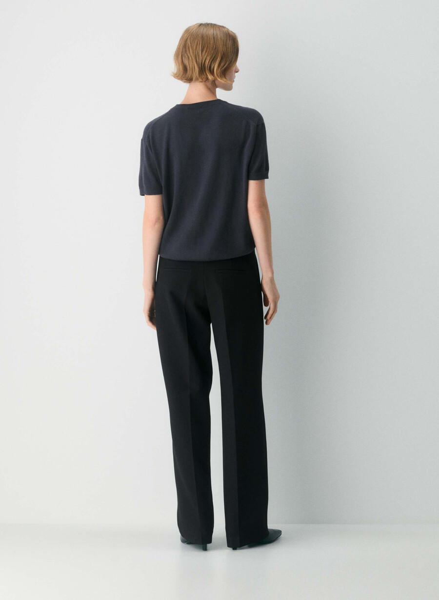 tricou bare merino wool crew bleumarin Închis