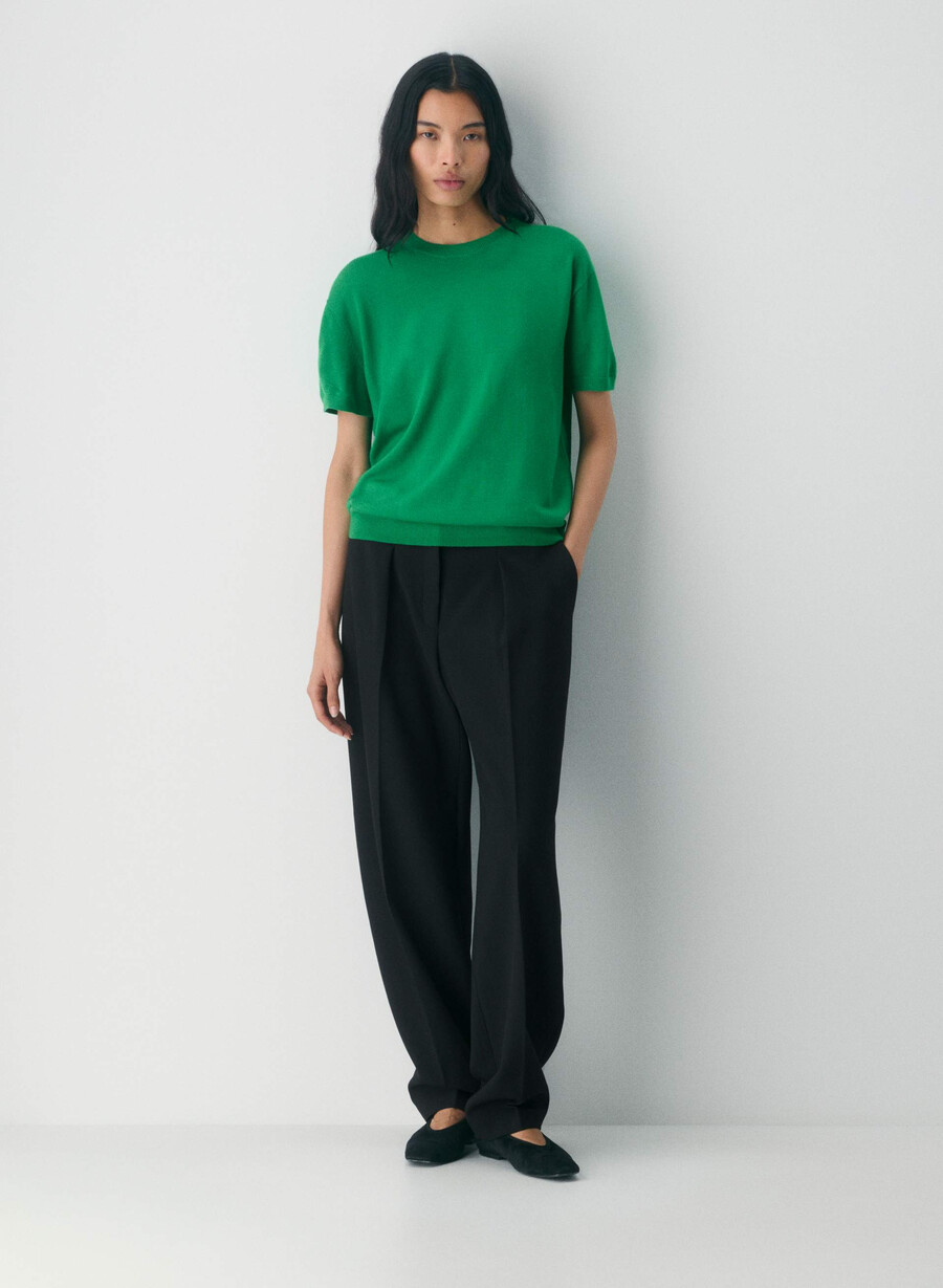 tricou bare din lână merinos verde memphis