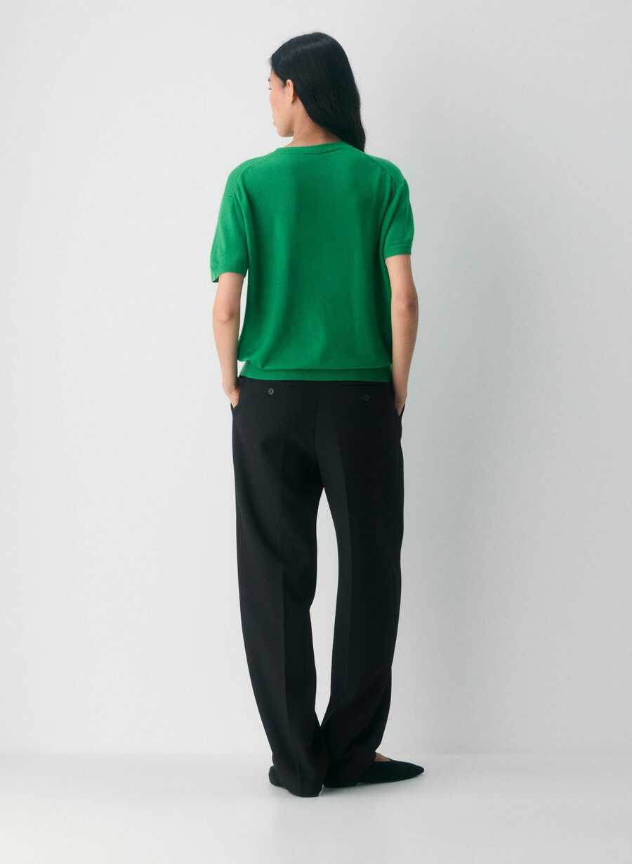 tricou bare din lână merinos verde memphis