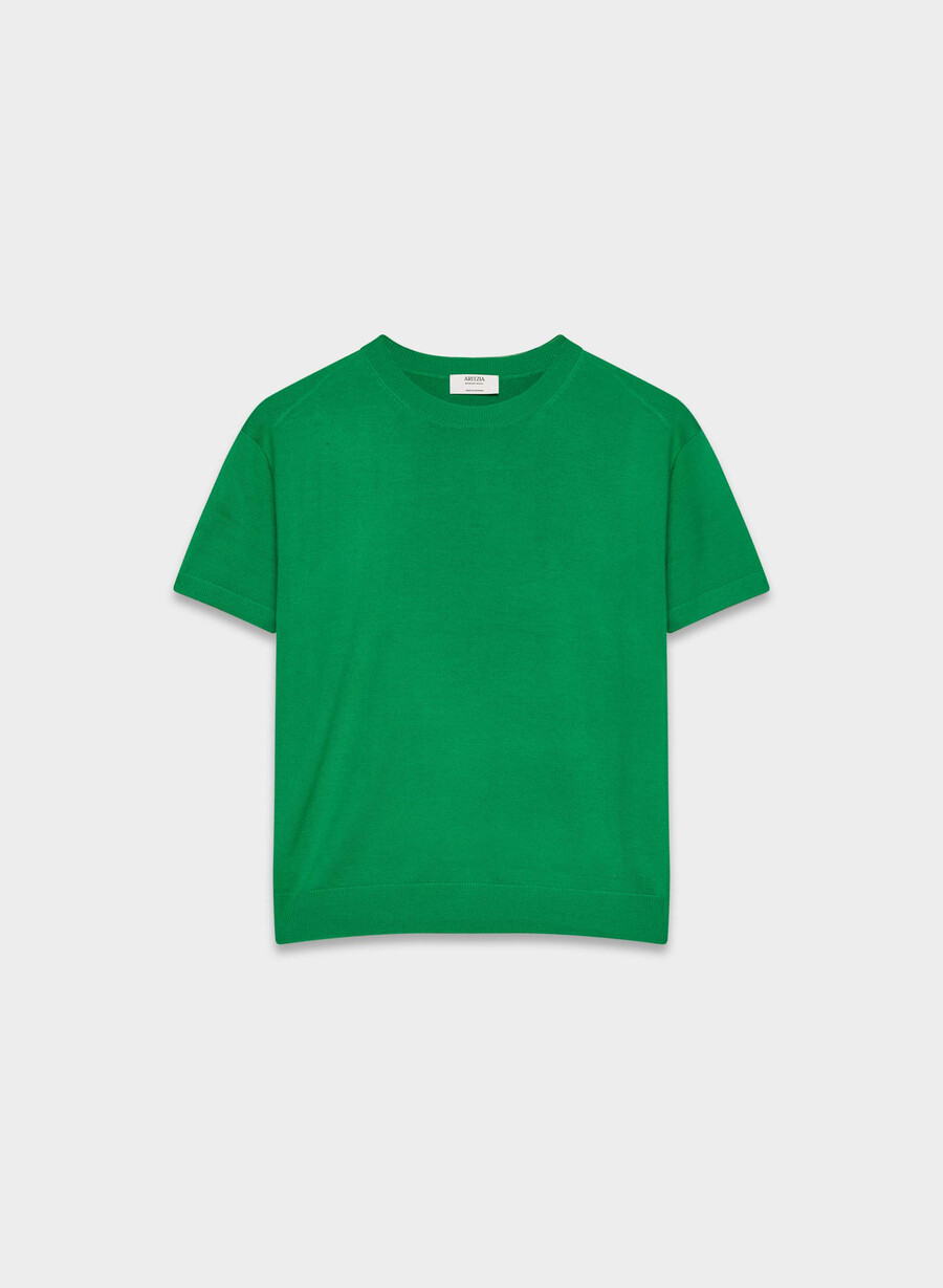tricou bare din lână merinos verde memphis