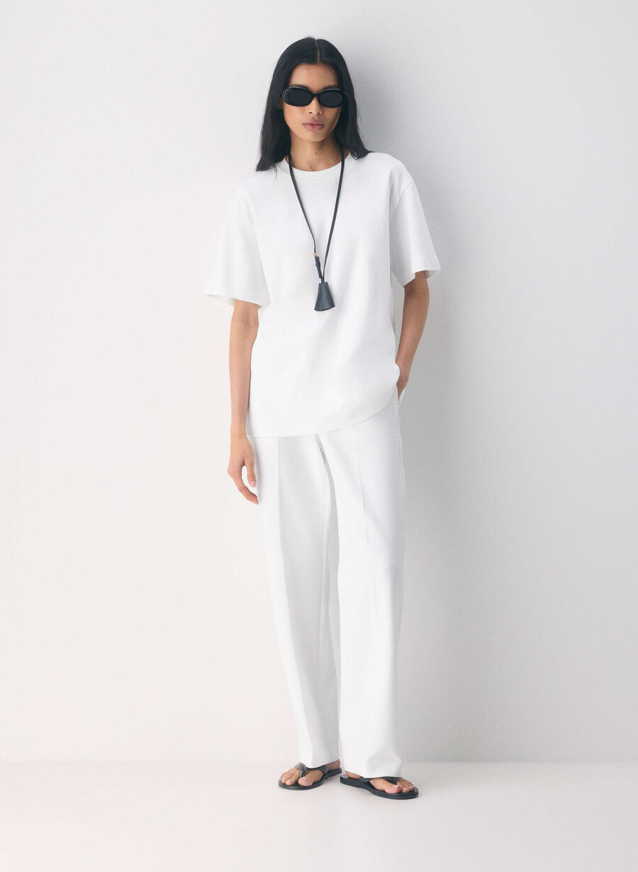 pantaloni new agency - ressential alb