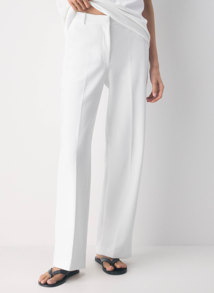 pantaloni new agency - ressential alb