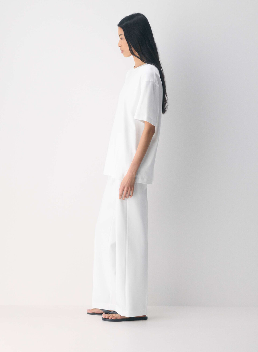 pantaloni new agency - ressential alb
