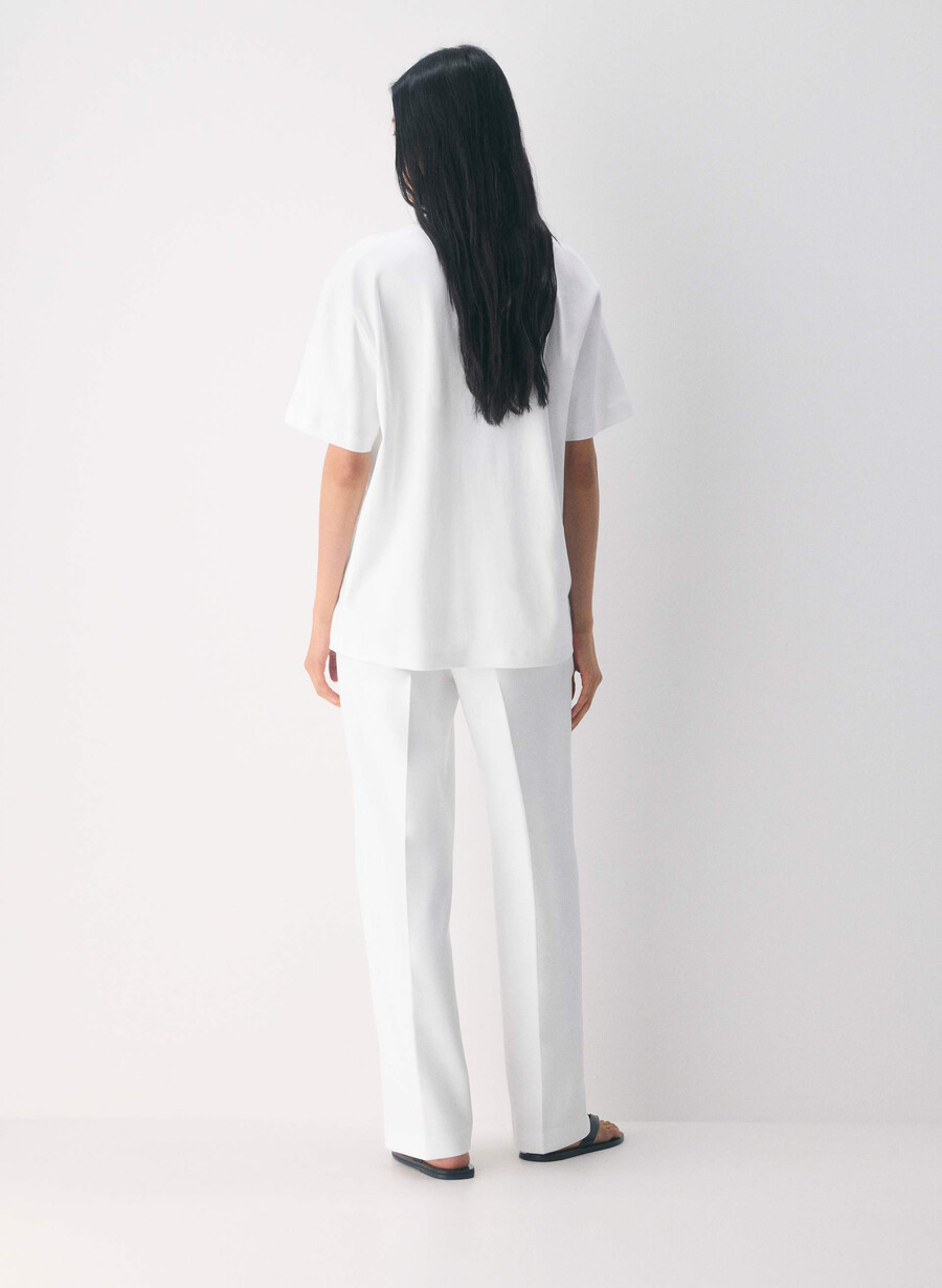 pantaloni new agency - ressential alb