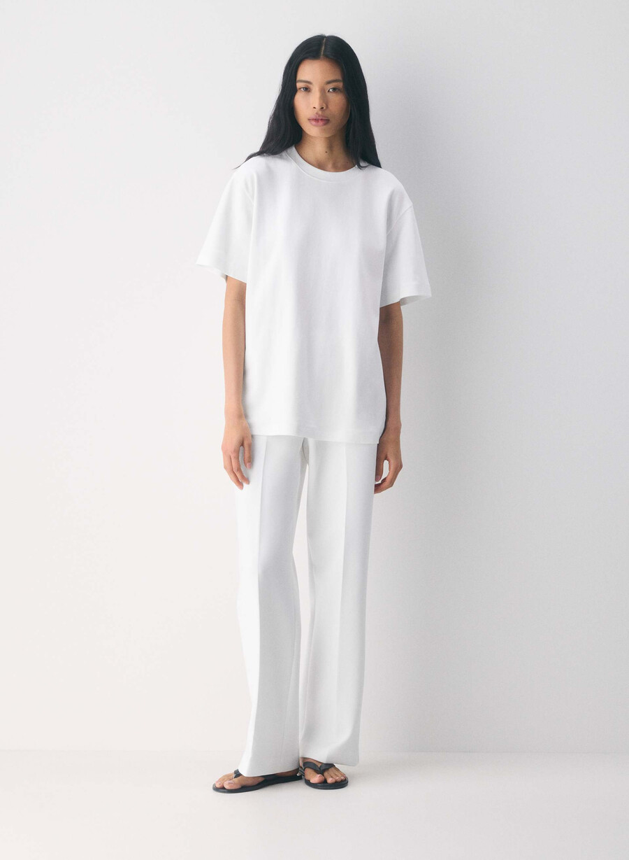 pantaloni new agency - ressential alb
