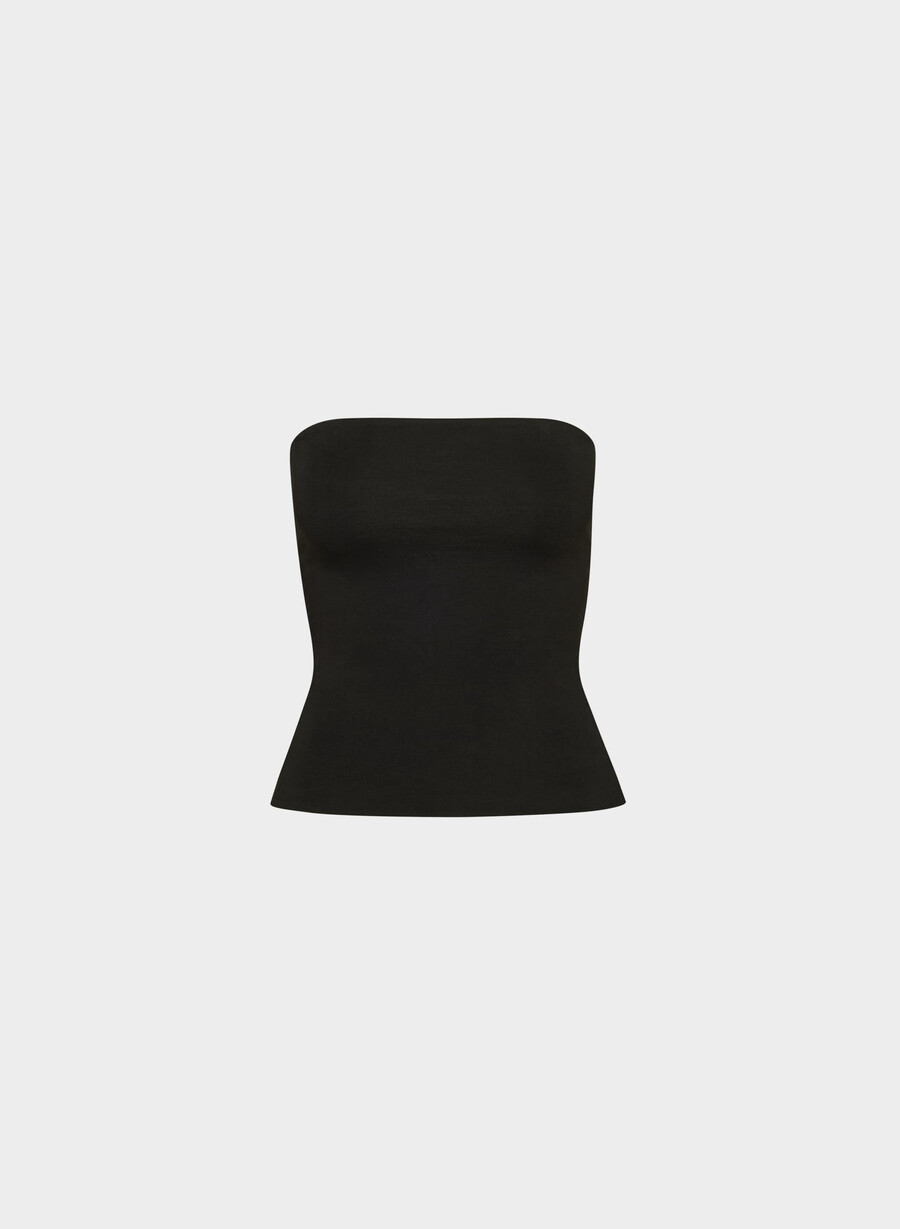 top casual cu șolduri înalte negru