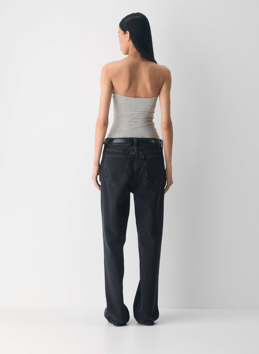 top casual cu șold înalt tip tub heather chrome