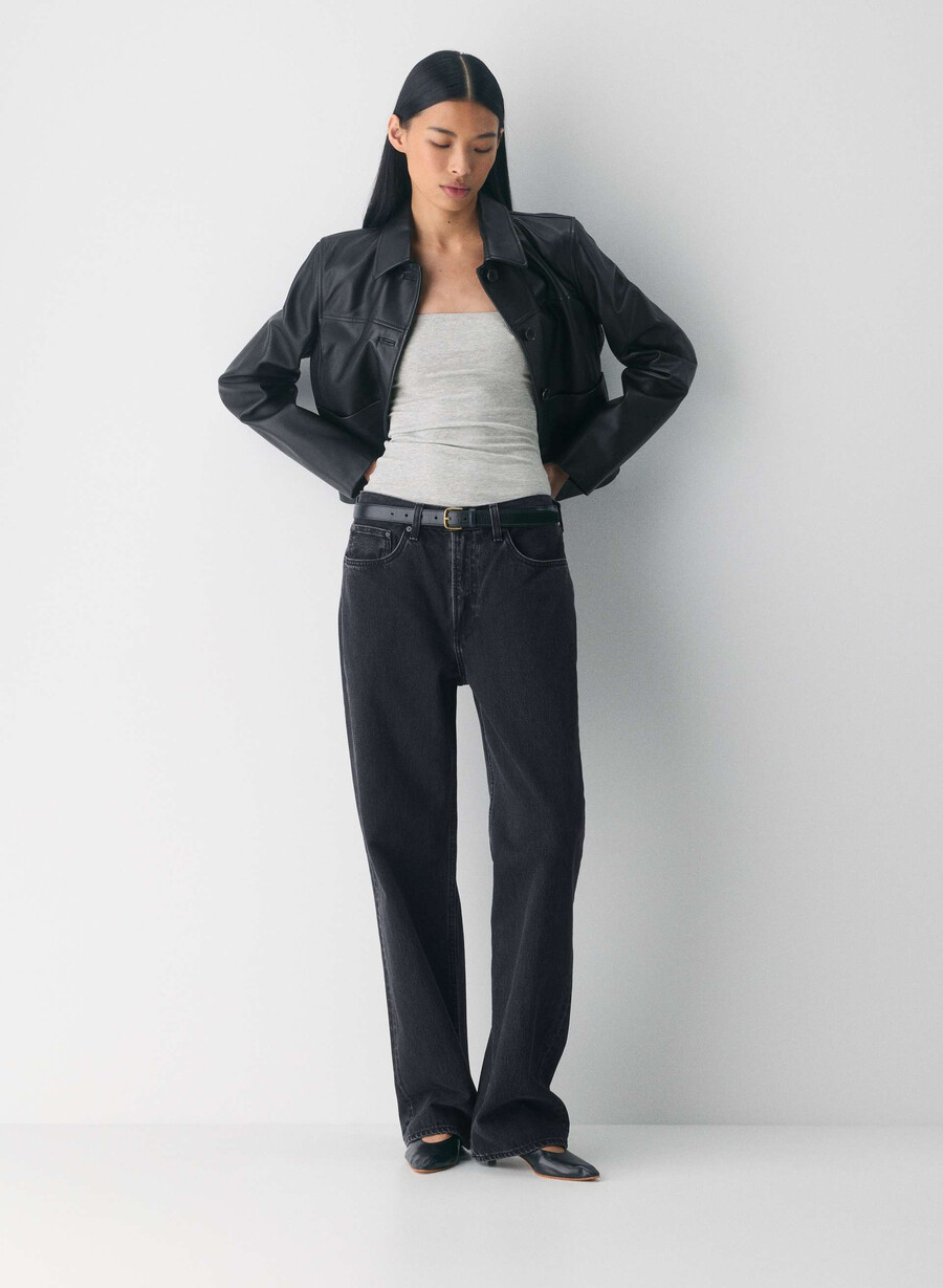 top casual cu șold înalt tip tub heather chrome