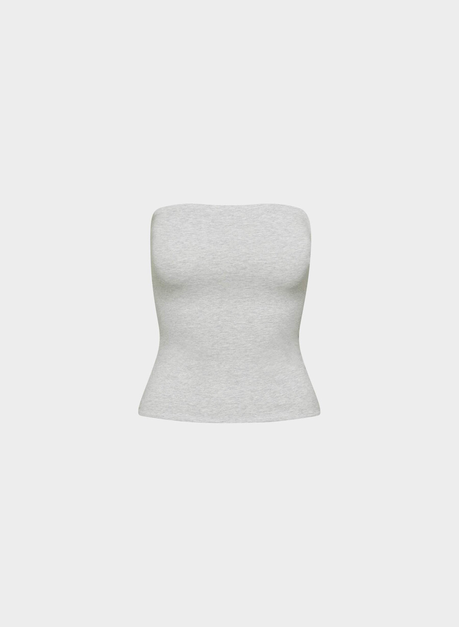 top casual cu șold înalt tip tub heather chrome