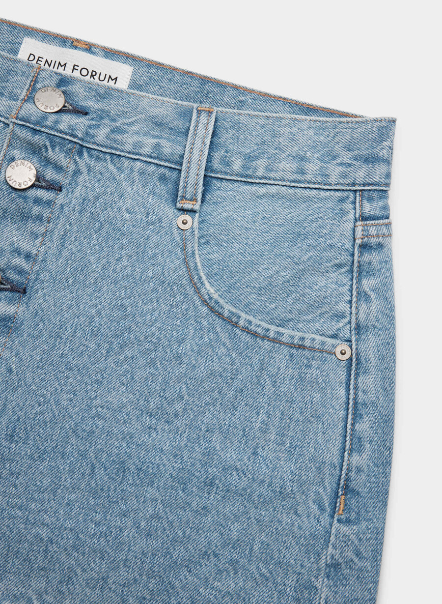 denim forum fustă micro din denim gisele 7 ani bleu taboo
