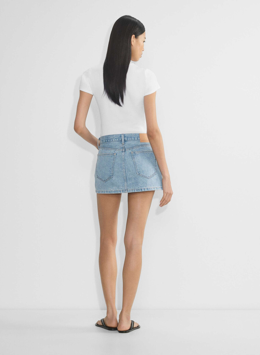 denim forum fustă micro din denim gisele 7 ani bleu taboo