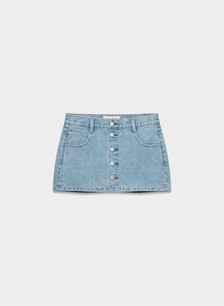 denim forum fustă micro din denim gisele 7 ani bleu taboo