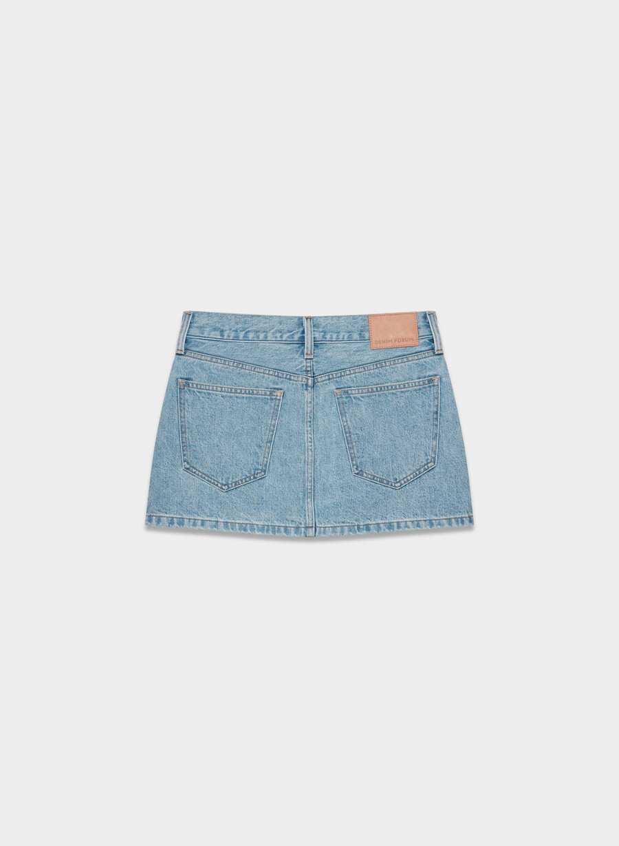 denim forum fustă micro din denim gisele 7 ani bleu taboo