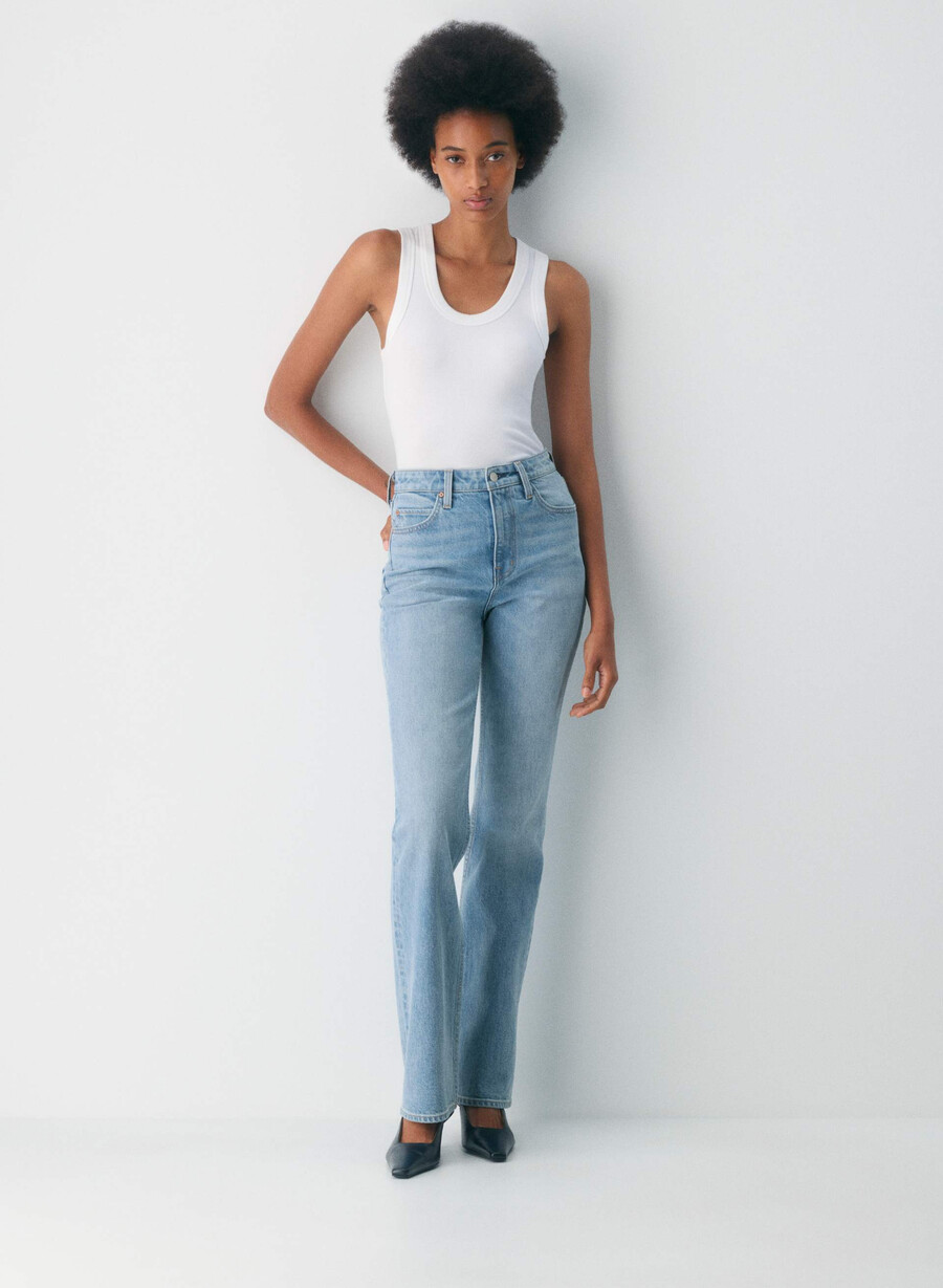 blugi denim forum anii 90 nina cu talie înaltă slim fit model bootcut 7 ani bleu taboo