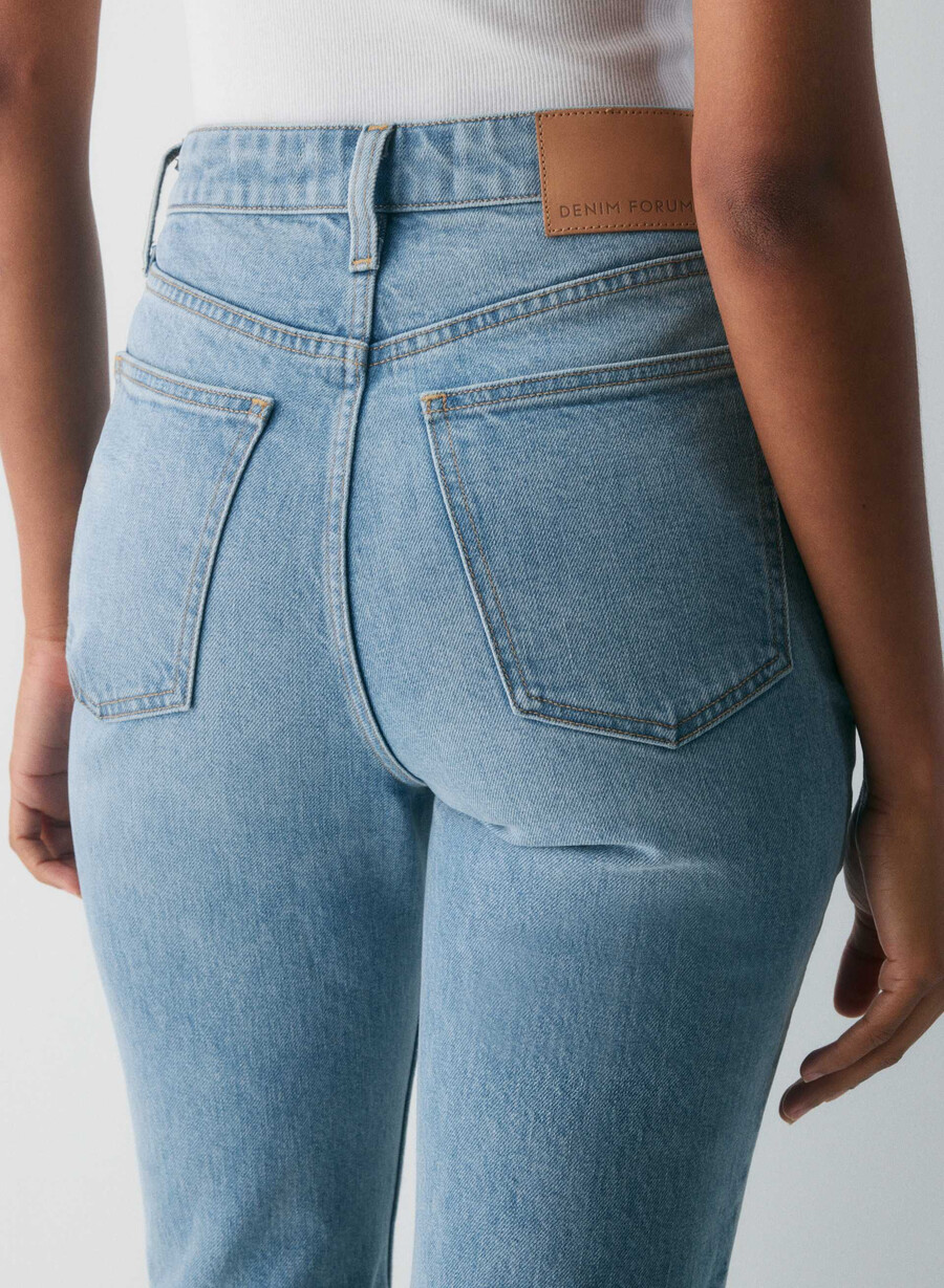 blugi denim forum anii 90 nina cu talie înaltă slim fit model bootcut 7 ani bleu taboo