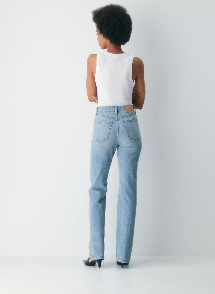 blugi denim forum anii 90 nina cu talie înaltă slim fit model bootcut 7 ani bleu taboo