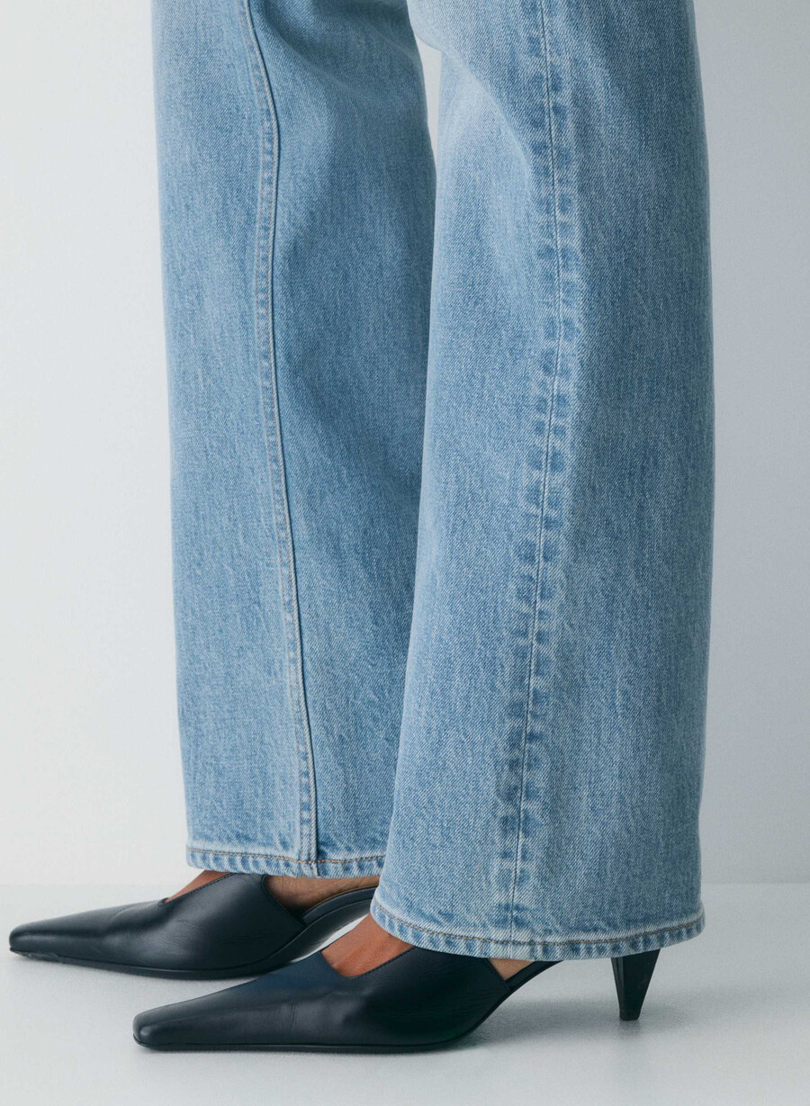 blugi denim forum anii 90 nina cu talie înaltă slim fit model bootcut 7 ani bleu taboo