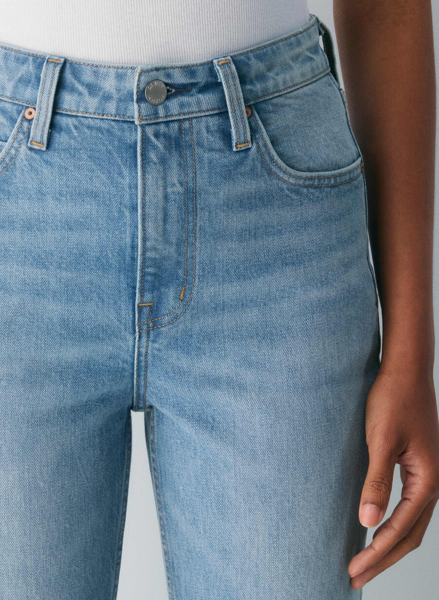 blugi denim forum anii 90 nina cu talie înaltă slim fit model bootcut 7 ani bleu taboo