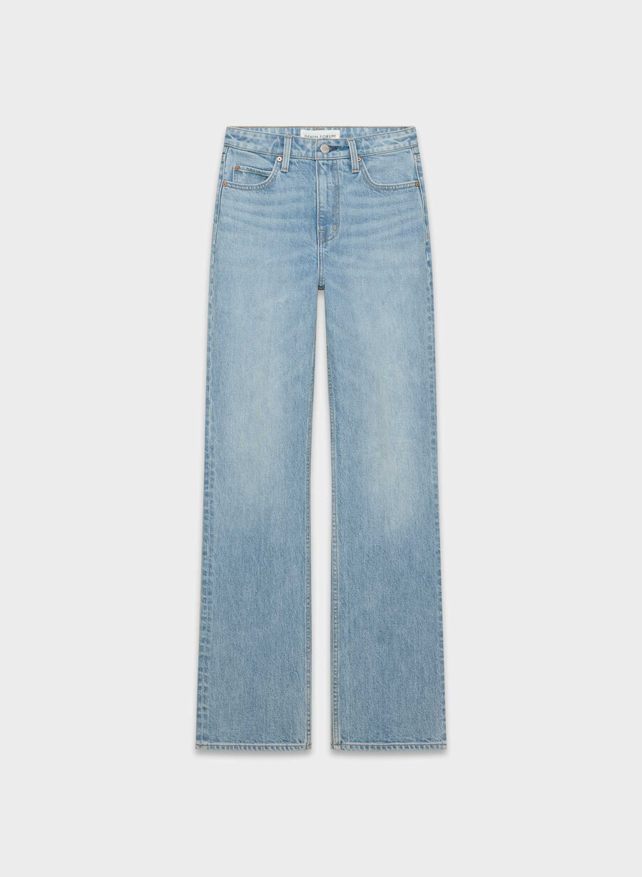 blugi denim forum anii 90 nina cu talie înaltă slim fit model bootcut 7 ani bleu taboo