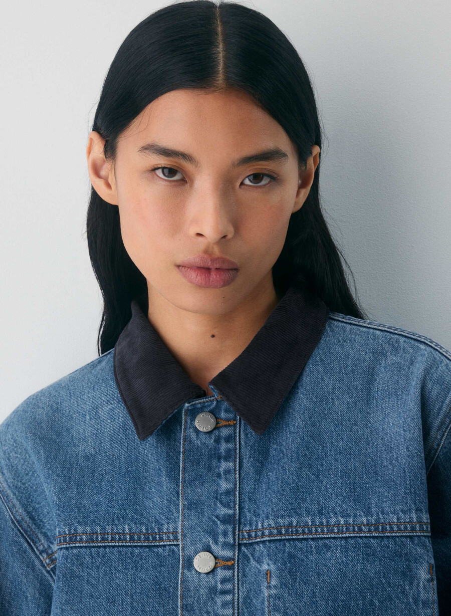 denim forum the workwear jachetă tip cămașă din denim 5 ani kiss n tell blue