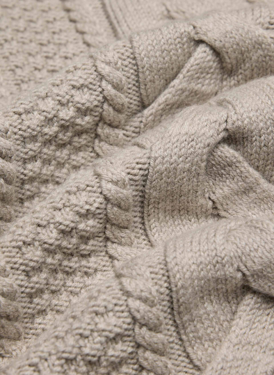 pulover heritage knit din lână merinos heather nomad taupe