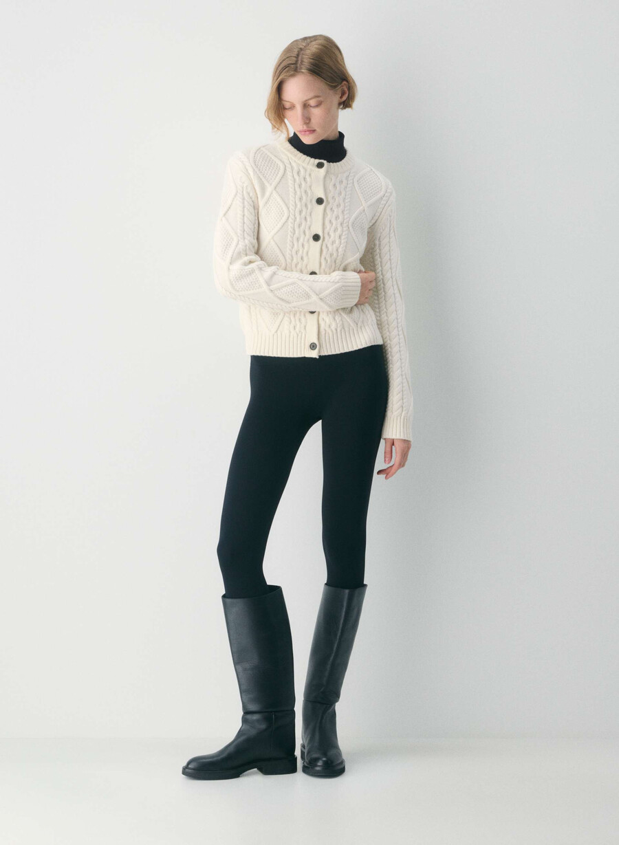 cardigan heritage knit din lână merinos model crew whisper whisper