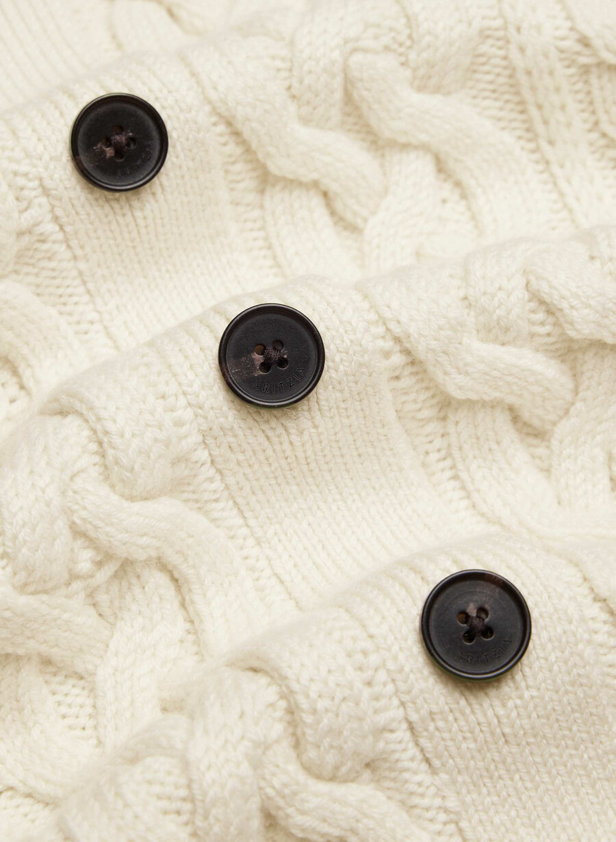 cardigan heritage knit din lână merinos cu decolteu în v rich mocha brown