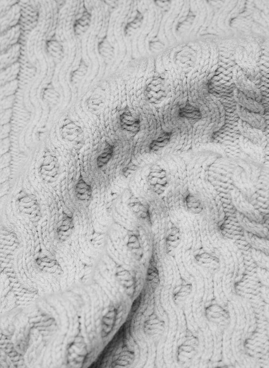 cardigan heritage knit din lână merinos cu deschidere în față heather nomad taupe