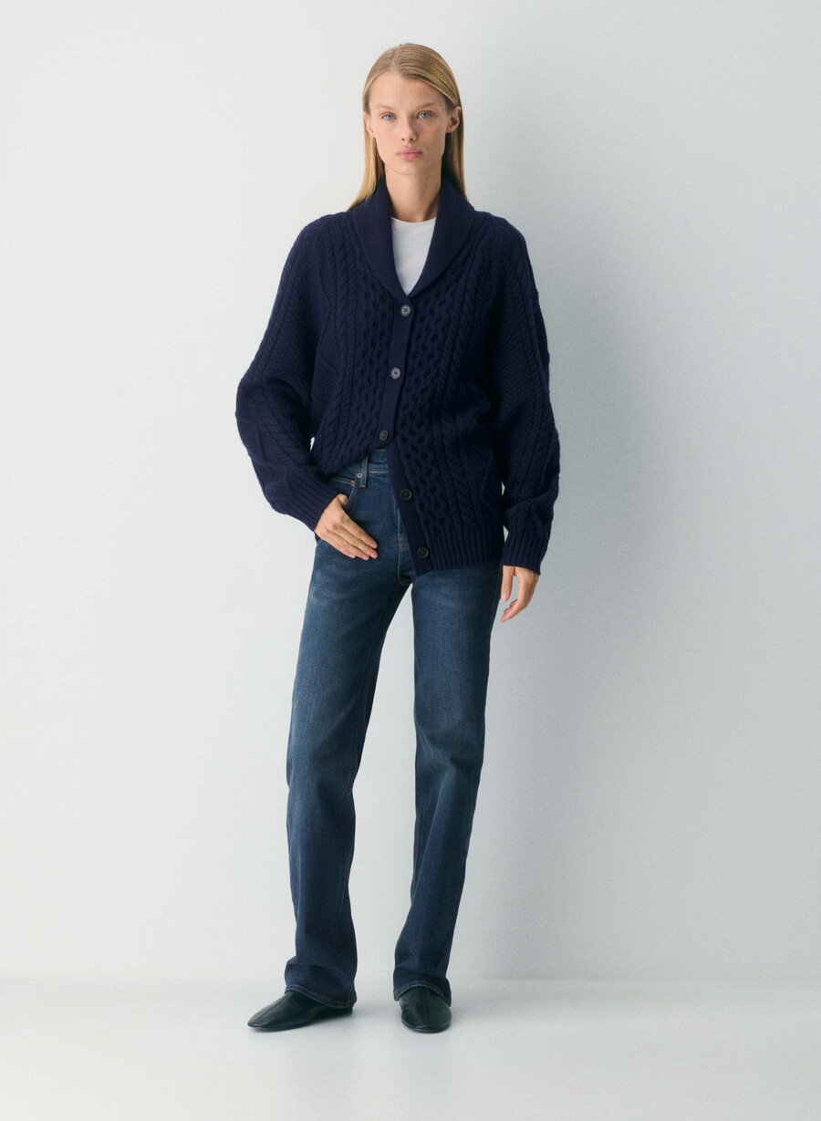 cardigan heritage knit din lână merinos admiral