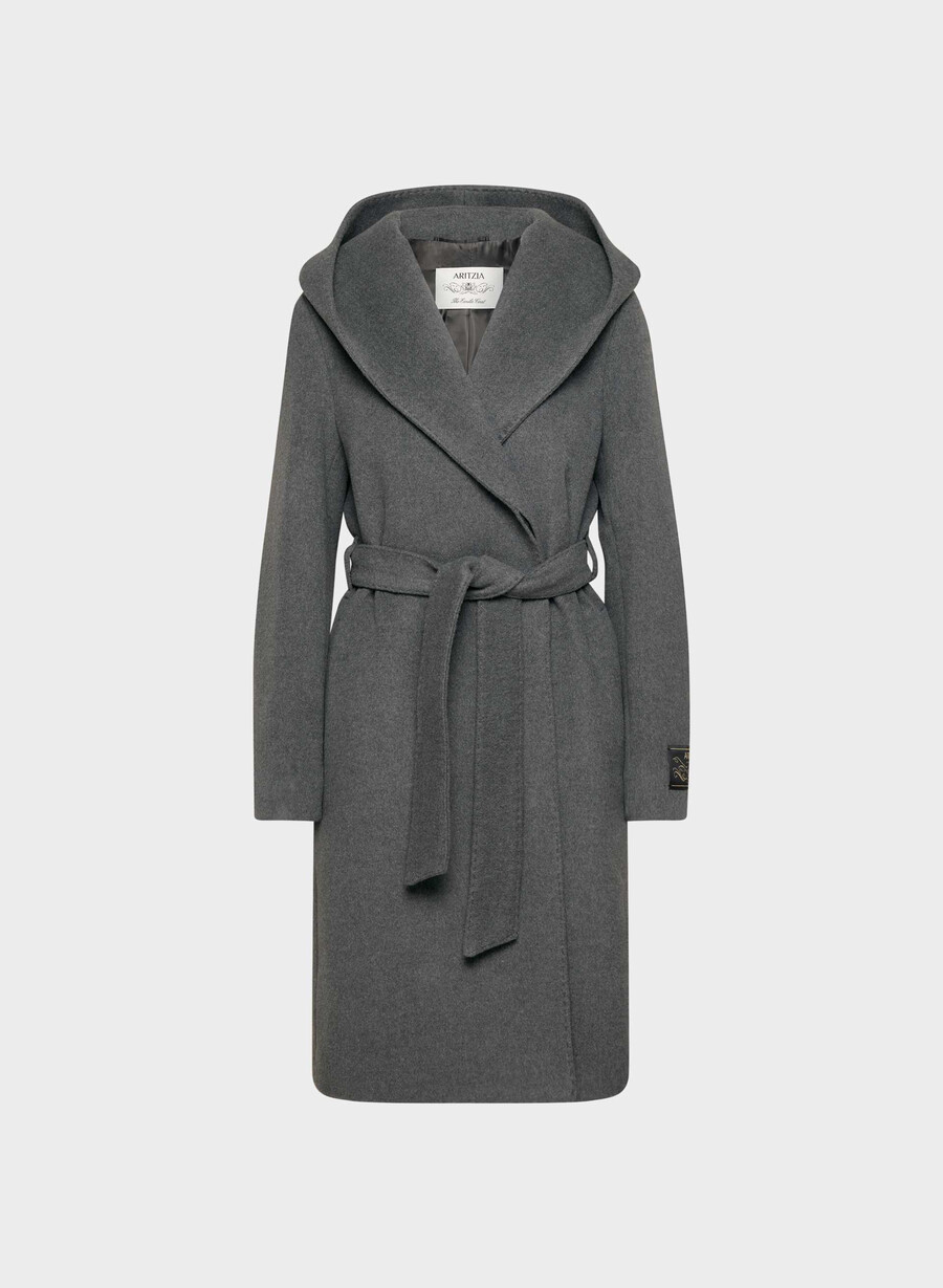 paltonul emilie - lână moale cașmir culoare cărbune heather