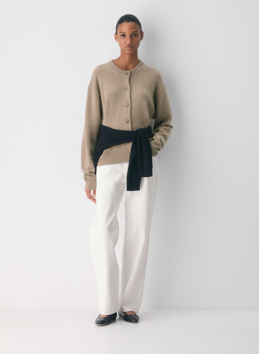 cardigan esențial din cașmir allegory heather nomad taupe