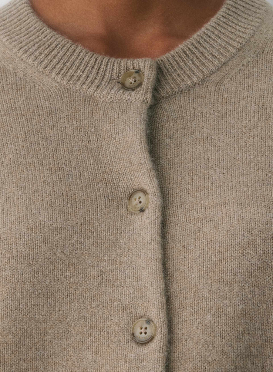 cardigan esențial din cașmir allegory heather nomad taupe