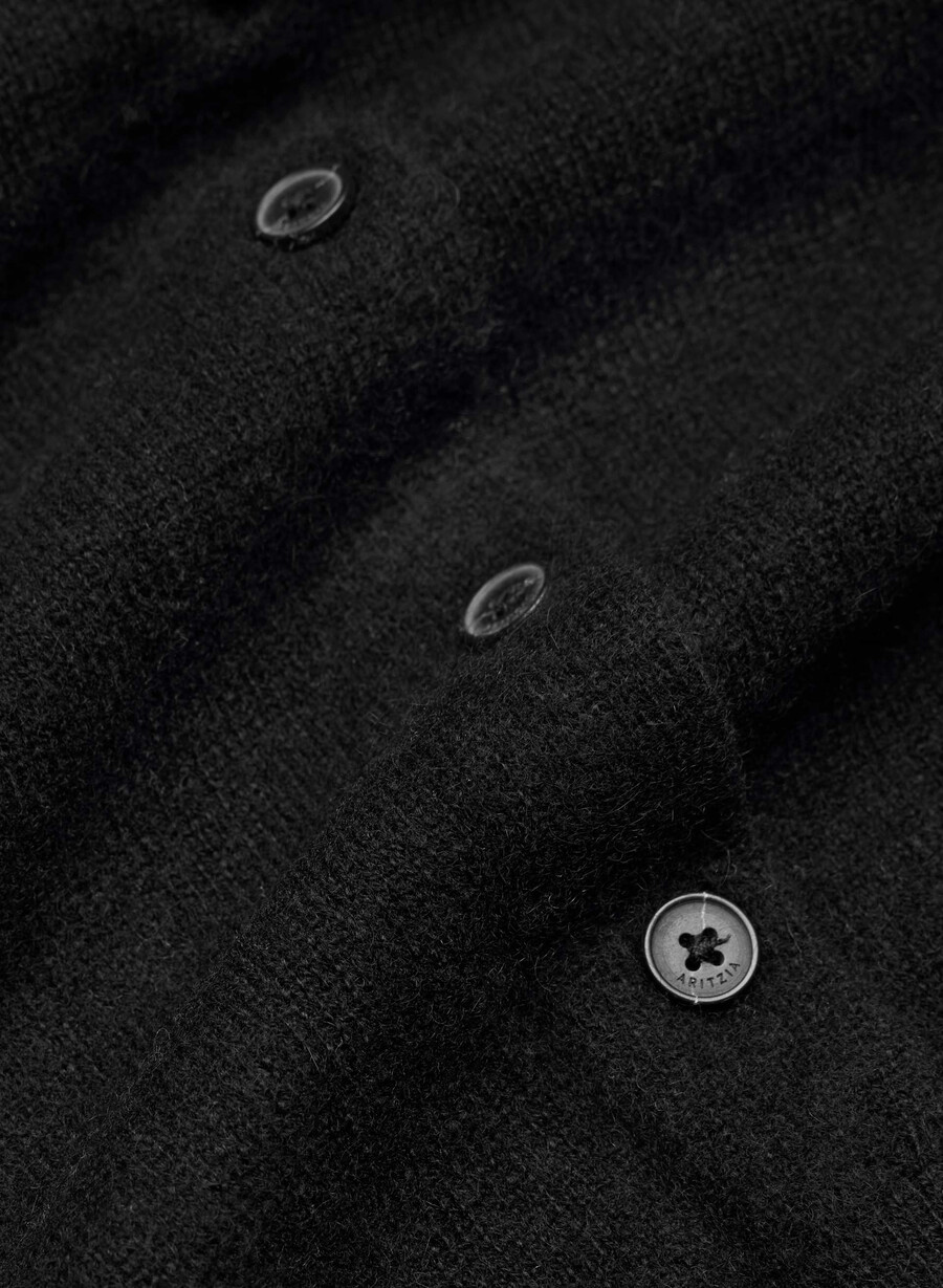 cardigan din cașmir bare detașabil negru